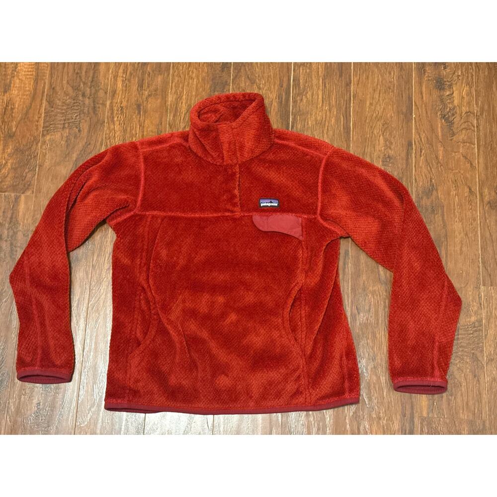 Patagonia Re-Tool Snap-T Jacket Womens Small Red Fleece Pullover Outdoor Logo